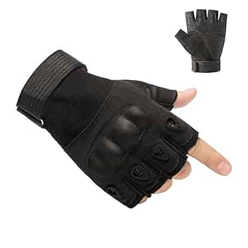 Amazon.com : HYCOPROT Fingerless Gloves, Knuckle Protective